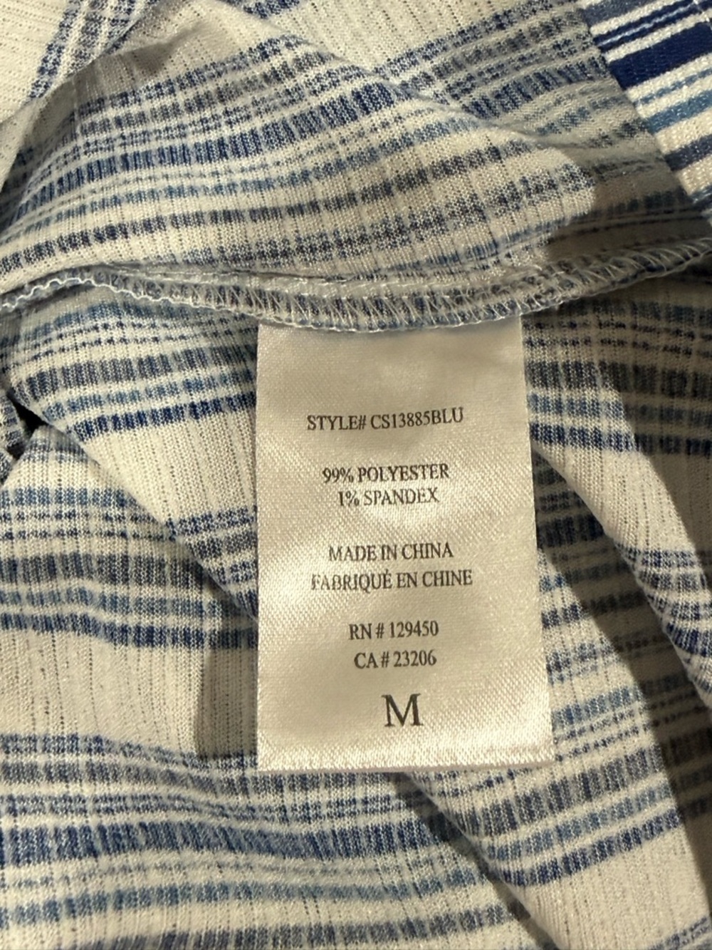 Striped Blue and White Ruffle Sleeve Blouse - Picture 6 of 6